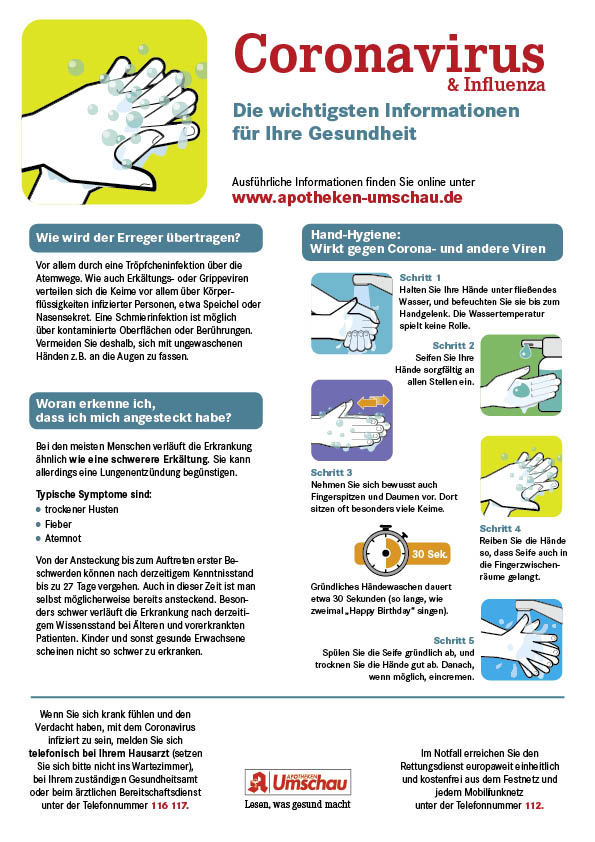 Das Wichtigste zum Coronavirus (Infografik: Wort & Bild Verlag) 